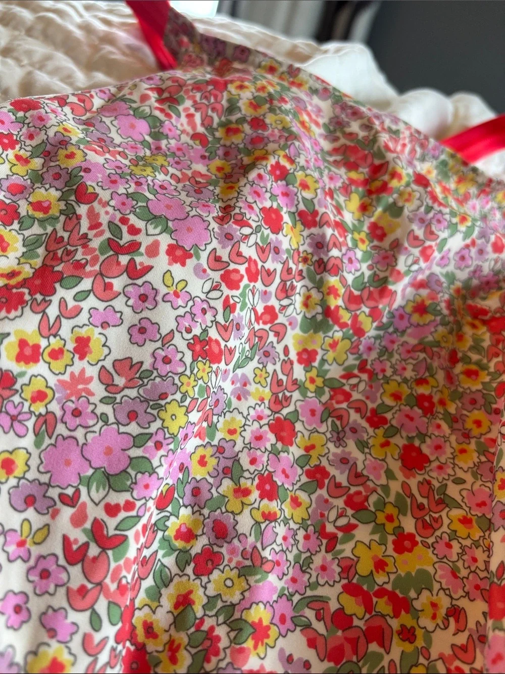 Boden Floral One-Piece Swimsuit in Pink, Yellow and Green UPF 50+ NWT